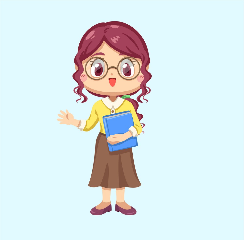 cartoon female teacher character vector ilustration